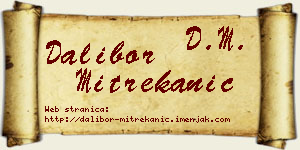 Dalibor Mitrekanić vizit kartica